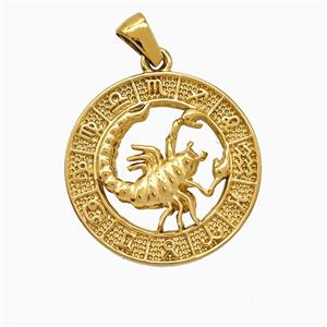 Stainless Steel Pendant, Gold Plated, approx 25mm [SSB7367]