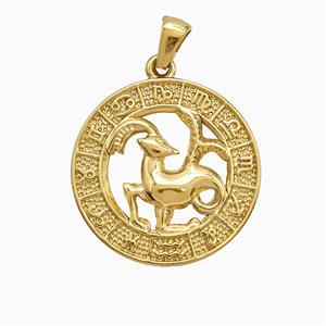 Stainless Steel Pendant, Gold Plated, approx 25mm [SSB7369]