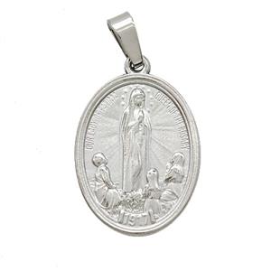 Raw Stainless Steel Virgin Mary Pendant Praying, approx 16-21mm [SSB7407]