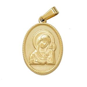 Stainless Steel Pendant, Gold Plated, approx 16-21mm [SSB7426]