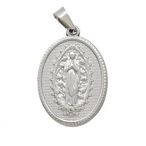 Stainless Steel Pendant, Platinum Plated, approx 16-21mm [SSB7427]