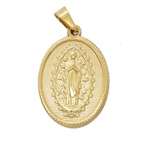 Stainless Steel Pendant, Gold Plated, approx 16-21mm [SSB7428]