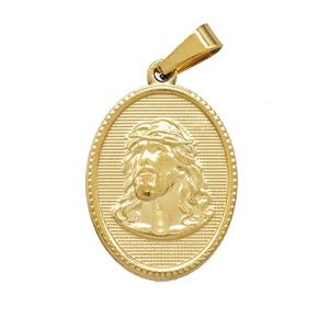 Stainless Steel Pendant, Gold Plated, approx 16-21mm [SSB7430]