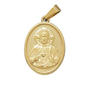Stainless Steel Jesus Pendant Gold Plated, approx 16-21mm [SSB7440]