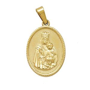 Stainless Steel Virgin Mary Baby Pendant Gold Plated, approx 16-21mm [SSB7448]
