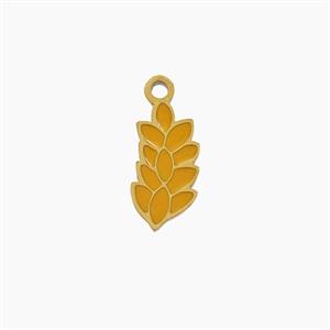 Stainless Steel Grain Pendant Brown Enamel Gold Plated, approx 6-12mm [SSB7467]