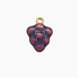 Stainless Steel Grape Pendant Purple Painted Gold Plated, approx 11-12mm [SSB7490]