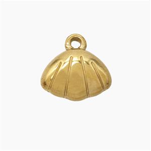 Stainless Steel Scallop Shell Pendant Gold plated, approx 10-13mm [SSB7515]