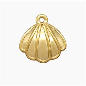 Stainless Steel Scallop Shell Pendant Gold Plated, approx 16mm [SSB7522]