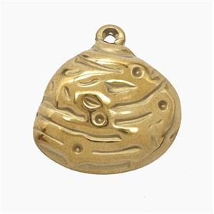 Stainless Steel Scallop Shell Pendant Gold Plated, approx 18-20mm [SSB7527]