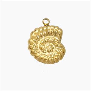 Stainless Steel Pendant, Gold plated, approx 13mm [SSB7530]