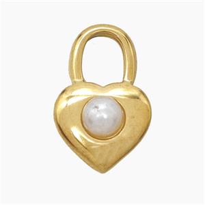 Stainless Steel Pendant, Gold plated, approx 12-19mm [SSB7532]