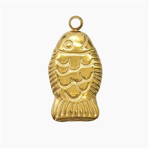 Stainless Steel Fish Pendant Gold Plated, approx 10-18mm [SSB7538]