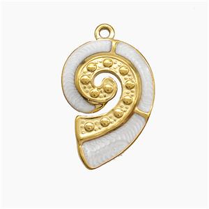 Stainless Steel Spiral Shell Pendant Enamel Gold Plated, approx 17-24mm [SSB7541]