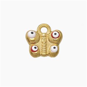 Stainless Steel Butterfly Pendant Eye Gold Plated, approx 9.5-12.5mm [SSB7582]