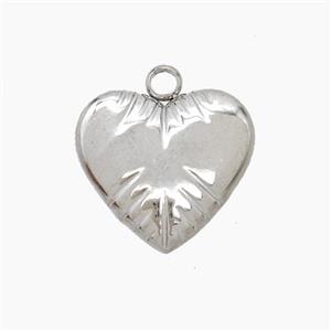 Raw Stainless Steel Heart Pendant, approx 16.5mm [SSB7703]