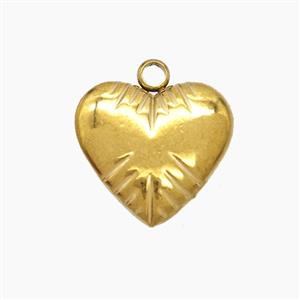 Stainless Steel Heart Pendant Gold plated, approx 16.5mm [SSB7704]