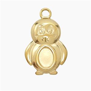 Stainless Steel Penguin Pendant Gold Plated, approx 18-24mm [SSB7716]