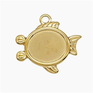 Stainless Steel Fish Pendant Gold Plated, approx 20-25mm [SSB7717]