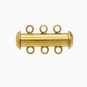 Stainless Steel Clasp 3Strings Magnetic Gold plated, approx 10-20mm [SSB7730]