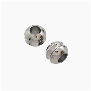 Raw Stainless Steel Rondelle Beads Large Hole, approx 7mm, 3.5mm hole [SSB7731]