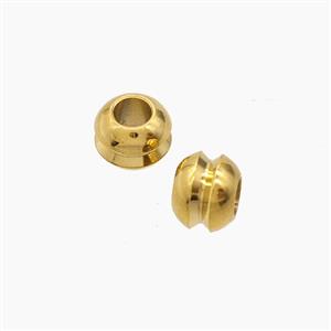 Stainless Steel Rondelle Beads Gold plated Large Hole, approx 7mm, 3.5mm hole [SSB7732]