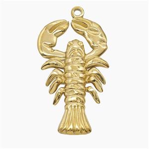 Stainless Steel Crab Pendant Gold plated, approx 20-35mm [SSB7737]