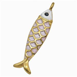 Stainless Steel Fish Pendant Silver Painted Gold Plated, approx 12-42mm [SSB7820]