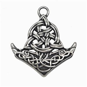 304 Stainless Steel Viking Anchor Pendant Antique Silver, approx 32mm [SSB7869]