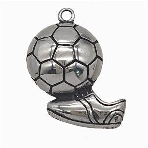 304 Stainless Steel Football And Shoes Pendant Sports Antique Silver, approx 32-33mm [SSB7871]