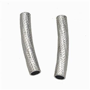 Raw Stainless Steel Tube Beads Curving Large Hole, approx 6-35mm, 5mm hole [SSB7887]