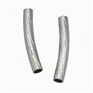 Raw Stainless Steel Tube Beads Curving Large Hole, approx 6-40mm, 5mm hole [SSB7889]