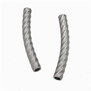 Raw Stainless Steel Tube Beads Curving Large Hole, approx 5-40mm, 4mm hole [SSB7893]