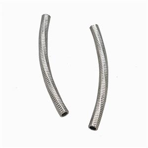 Raw Stainless Steel Tube Beads Curving Large Hole, approx 4-50mm, 3mm hole [SSB7894]