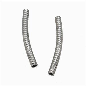 Raw Stainless Steel Tube Beads Curving Large Hole, approx 4-40mm, 3mm hole [SSB7895]