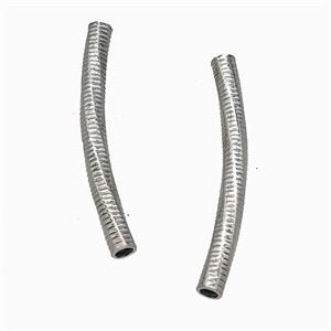 Raw Stainless Steel Tube Beads Curving Large Hole, approx 4-40mm, 3mm hole [SSB7896]