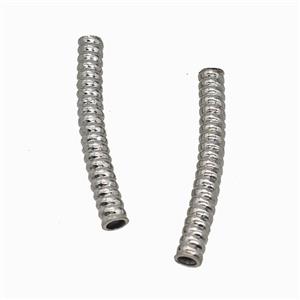 Raw Stainless Steel Tube Beads Curving Large Hole, approx 4-30mm, 3mm hole [SSB7897]