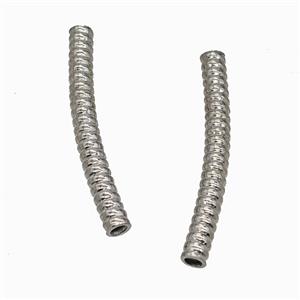 Raw Stainless Steel Tube Beads Curving Large Hole, approx 4-35mm, 3mm hole [SSB7898]
