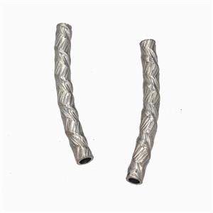 Raw Stainless Steel Tube Beads Curving Large Hole, approx 4-35mm, 3mm hole [SSB7899]