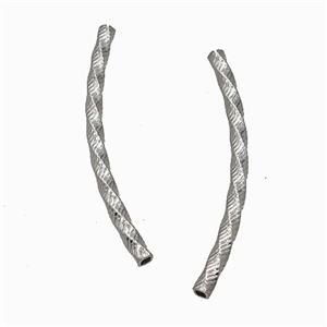 Raw Stainless Steel Tube Beads Curving Large Hole, approx 3-45mm, 2mm hole [SSB7901]