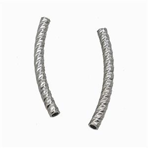 Raw Stainless Steel Tube Beads Curving Large Hole, approx 3-30mm, 2mm hole [SSB7902]