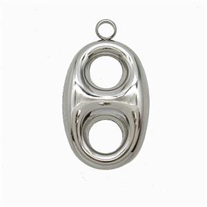 Soda Pop Pull-tab Charms Raw Stainless Steel Pendant, approx 11-17mm [SSB7903]