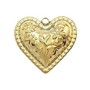 Stainless Steel Heart Pendant Gold Plated, approx 27mm [SSB7921]