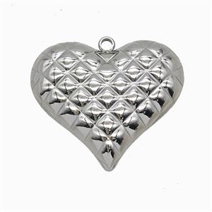 Raw Stainless Steel Heart Pendant Hammered, approx 30mm [SSB7924]