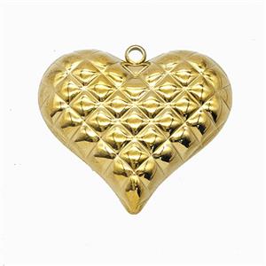 Stainless Steel Heart Pendant Hammered Gold Plated, approx 30mm [SSB7925]