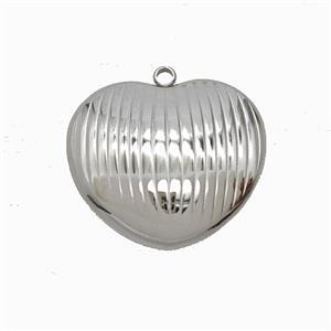 Raw Stainless Steel Heart Pendant, approx 25mm [SSB7926]