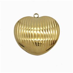 Stainless Steel Heart Pendant Gold Plated, approx 25mm [SSB7927]