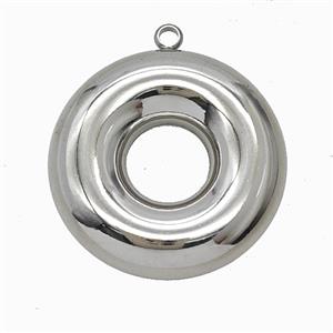 Raw Stainless Steel Donut Pendant, approx 27mm [SSB7936]