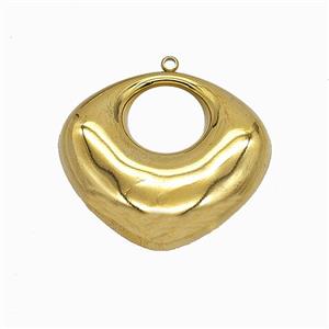Stainless Steel Domed Heart Pendant Gold Plated, approx 37-40mm [SSB7945]