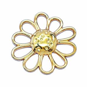 Stainless Steel Flower Pendant Gold Plated, approx 24mm [SSB7961]